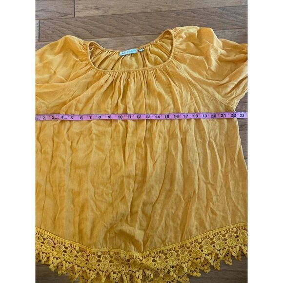 Notations women's marigold crochet lace flowy 3/4 sleeve blouse size large - Picture 4 of 8